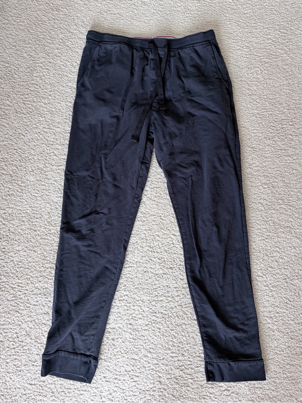 Men's Black Casual Pajama Pants - Drawstring Waist